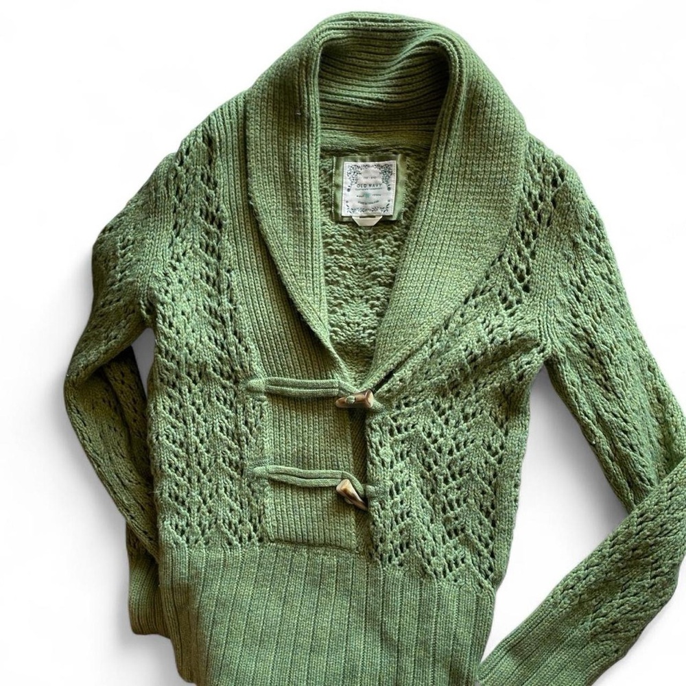 Y2K Old Navy Olive Green Women's Sweater - Picture 4 of 4